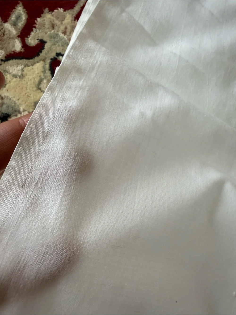 Vintage Cannon pink white eyelet queen flat sheet